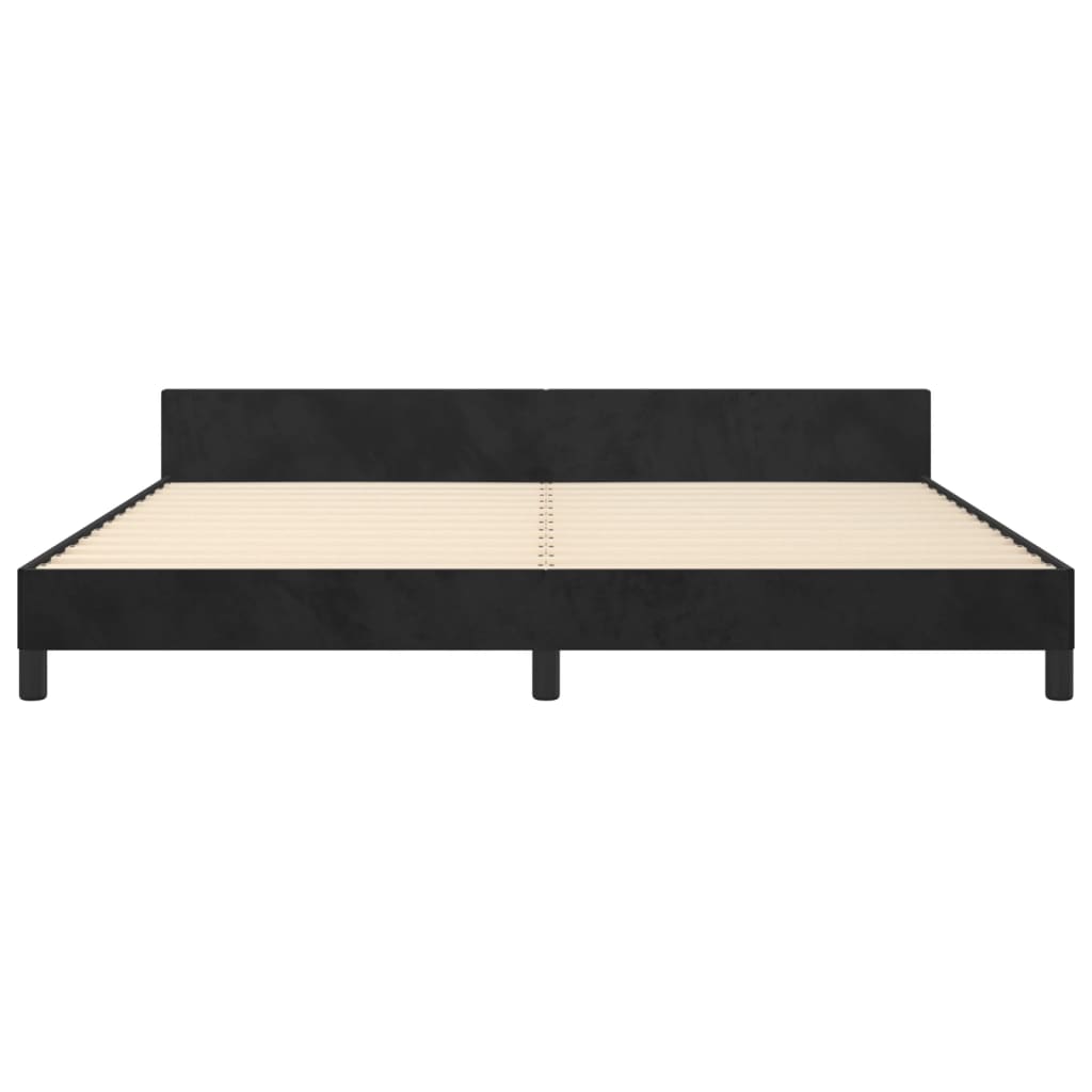 Bettgestell mit Kopfteil Schwarz 200x200 cm Samt - Pazzar.ch