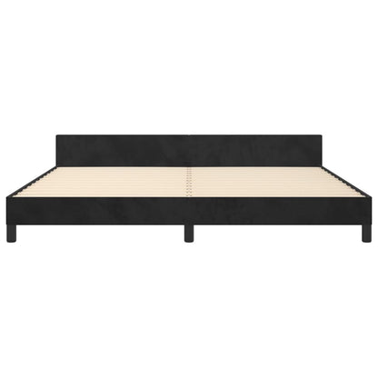 Bettgestell mit Kopfteil Schwarz 200x200 cm Samt - Pazzar.ch
