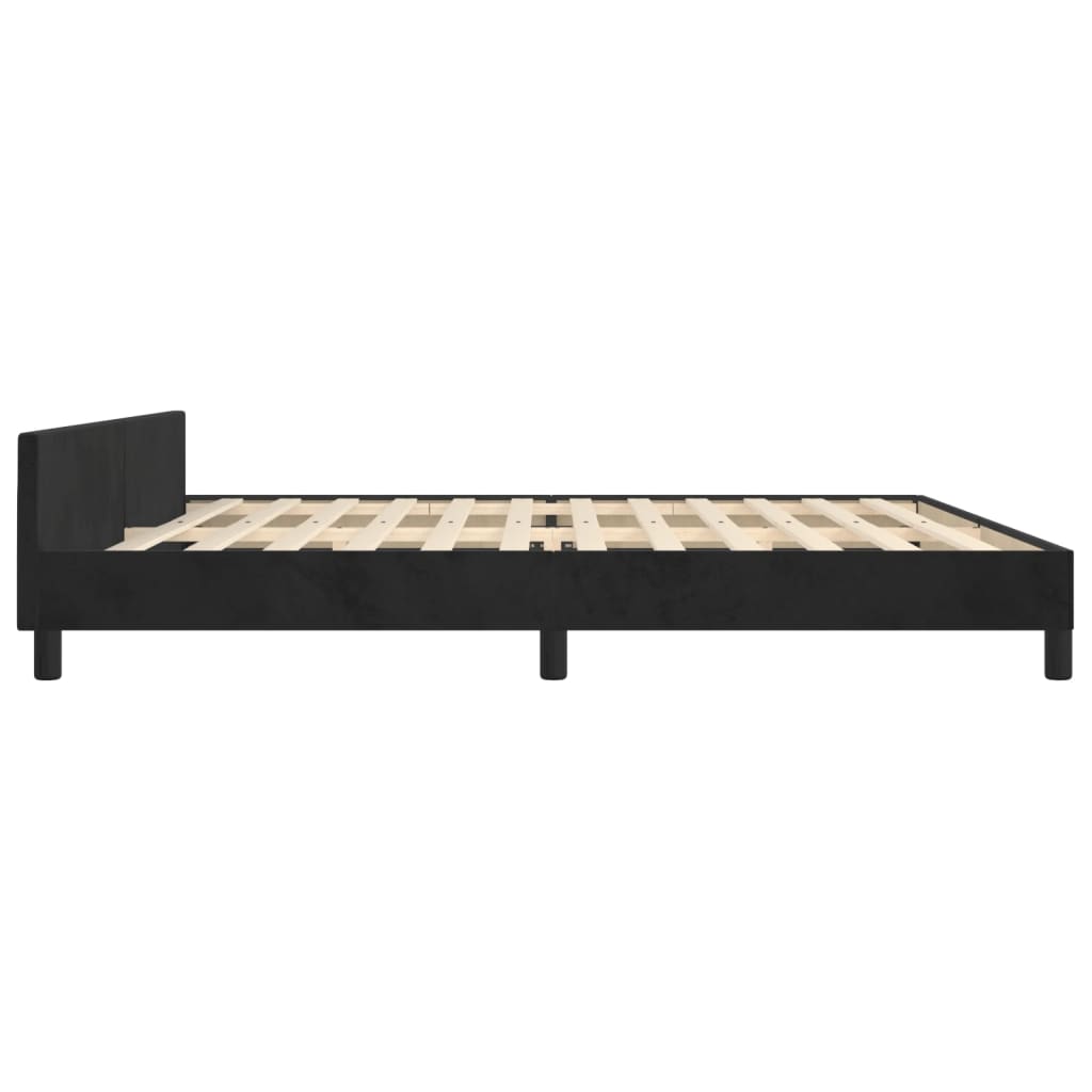 Bettgestell mit Kopfteil Schwarz 200x200 cm Samt - Pazzar.ch