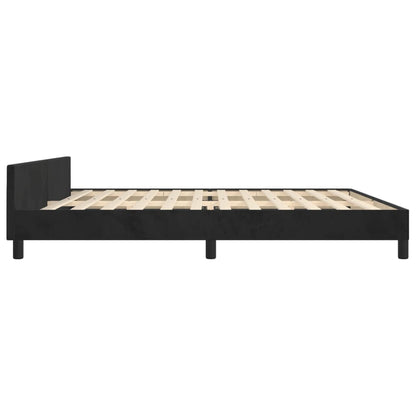 Bettgestell mit Kopfteil Schwarz 200x200 cm Samt - Pazzar.ch