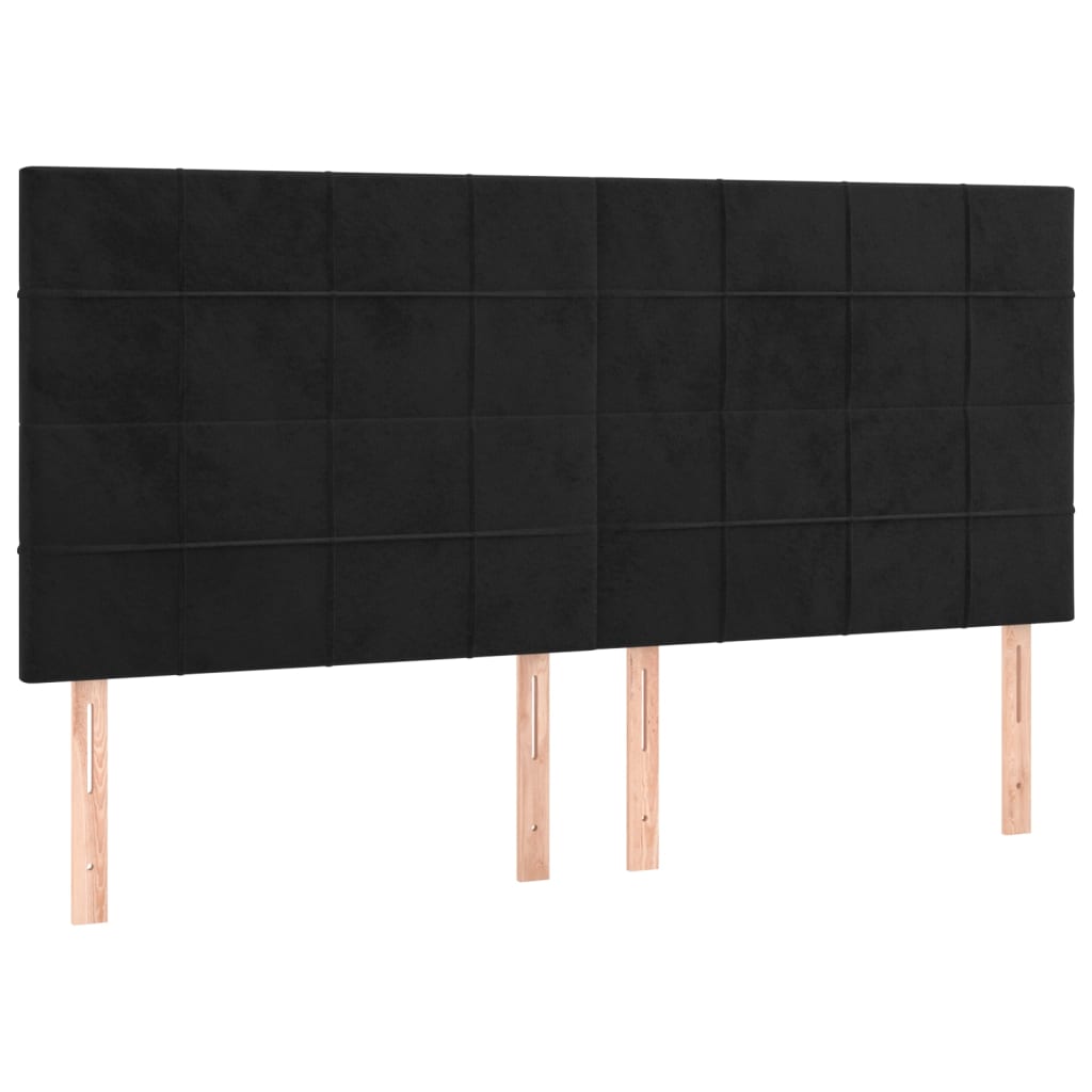 Bettgestell mit Kopfteil Schwarz 200x200 cm Samt - Pazzar.ch