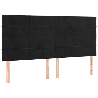 Bettgestell mit Kopfteil Schwarz 200x200 cm Samt - Pazzar.ch