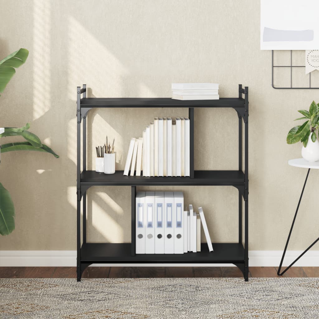Bücherregal 3 Böden Schwarz 76x32x88 cm Holzwerkstoff - Pazzar.ch