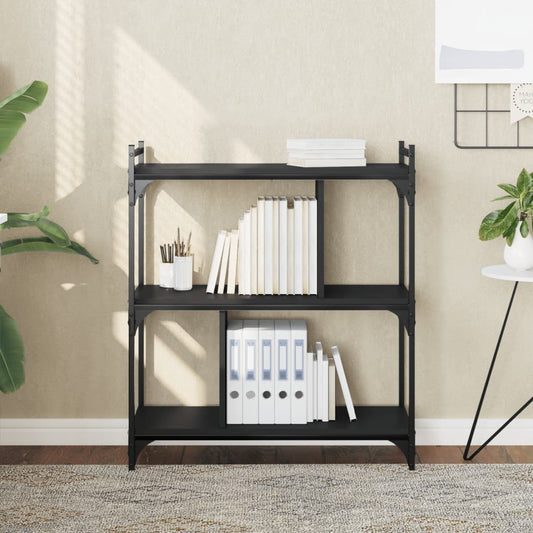 Bücherregal 3 Böden Schwarz 76x32x88 cm Holzwerkstoff - Pazzar.ch
