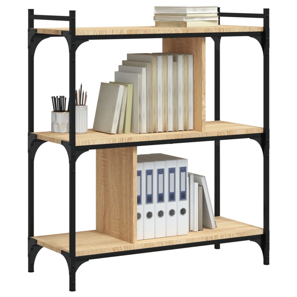 Bücherregal 3 Böden Sonoma-Eiche 76x32x88 cm Holzwerkstoff - Pazzar.ch