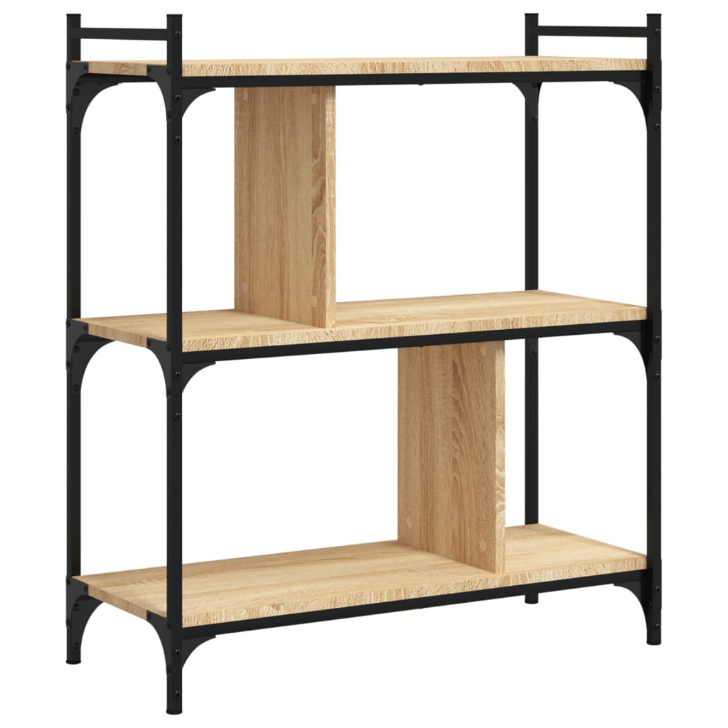 Bücherregal 3 Böden Sonoma-Eiche 76x32x88 cm Holzwerkstoff - Pazzar.ch