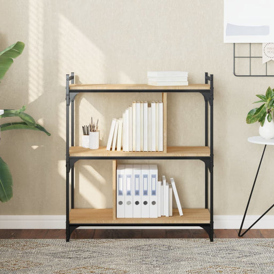 Bücherregal 3 Böden Sonoma-Eiche 76x32x88 cm Holzwerkstoff - Pazzar.ch