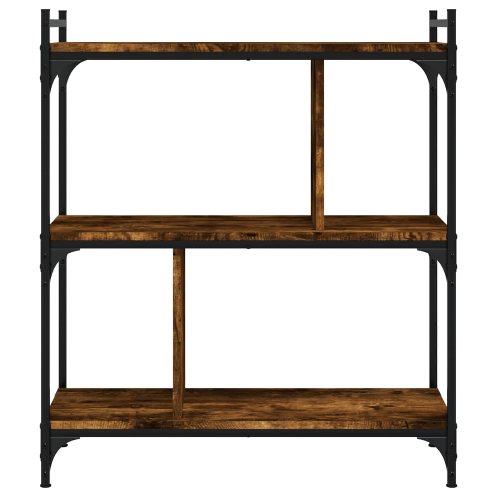 Bücherregal 3 Böden Räuchereiche 76x32x88 cm Holzwerkstoff - Pazzar.ch