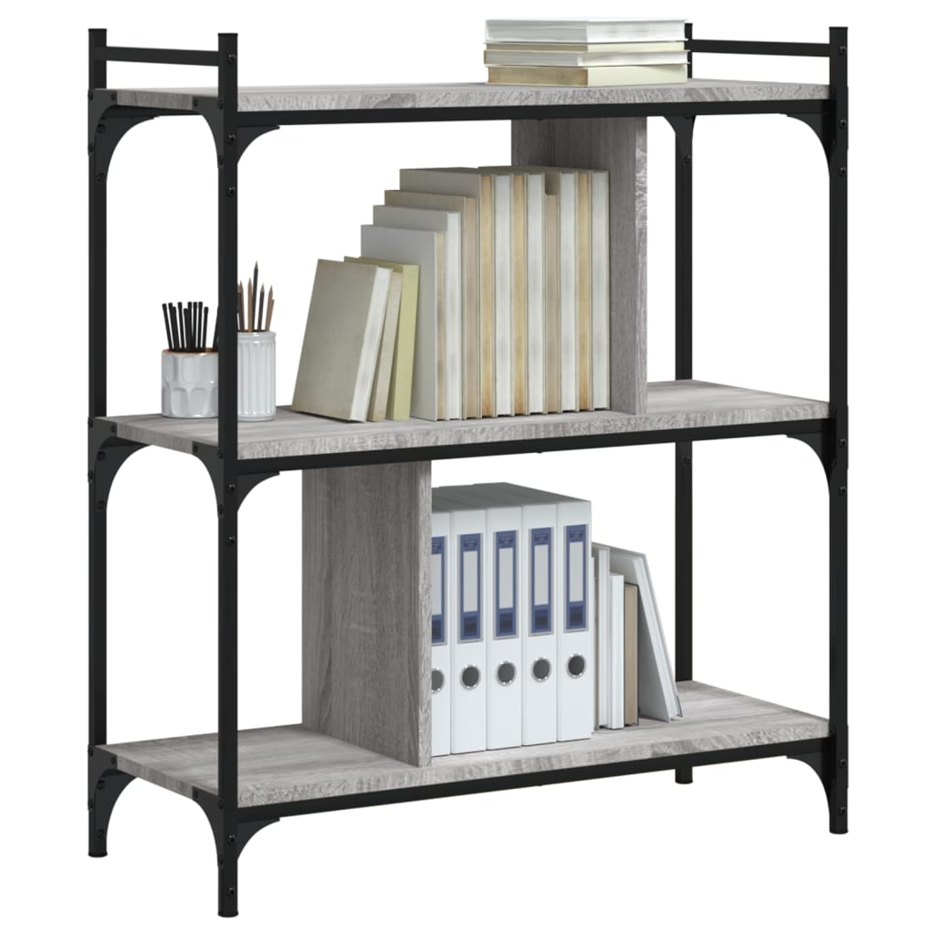 Bücherregal 3 Böden Grau Sonoma 76x32x88 cm Holzwerkstoff - Pazzar.ch
