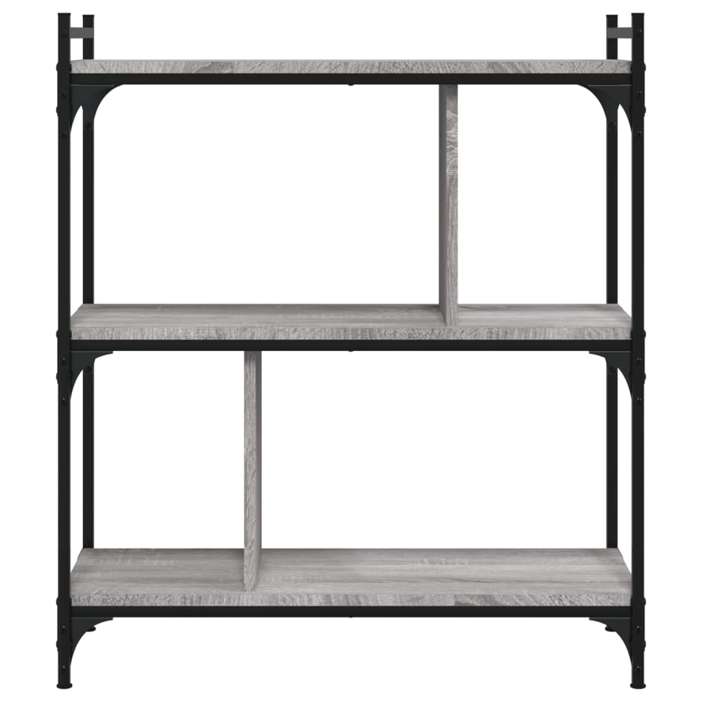 Bücherregal 3 Böden Grau Sonoma 76x32x88 cm Holzwerkstoff - Pazzar.ch
