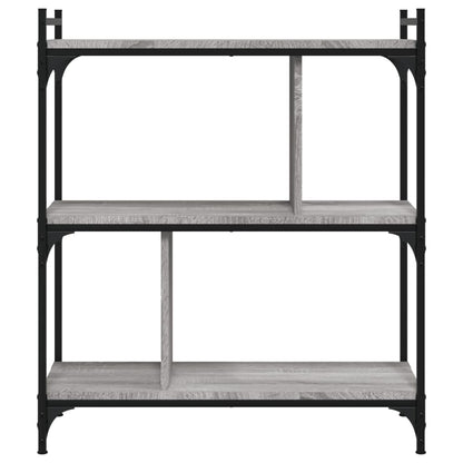 Bücherregal 3 Böden Grau Sonoma 76x32x88 cm Holzwerkstoff - Pazzar.ch