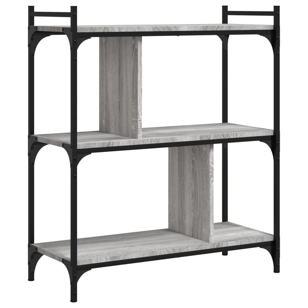 Bücherregal 3 Böden Grau Sonoma 76x32x88 cm Holzwerkstoff - Pazzar.ch