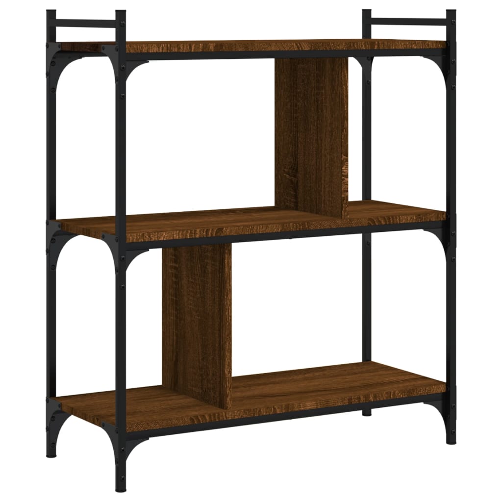 Bücherregal 3 Böden Braun Eichen-Optik 76x32x88cm Holzwerkstoff - Pazzar.ch