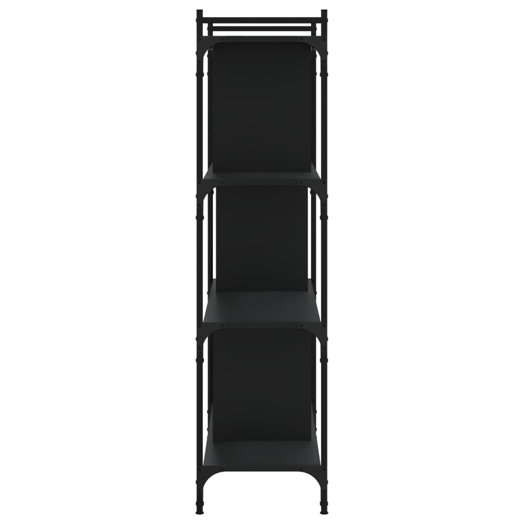 Bücherregal 4 Böden Schwarz 76x32x123 cm Holzwerkstoff - Pazzar.ch