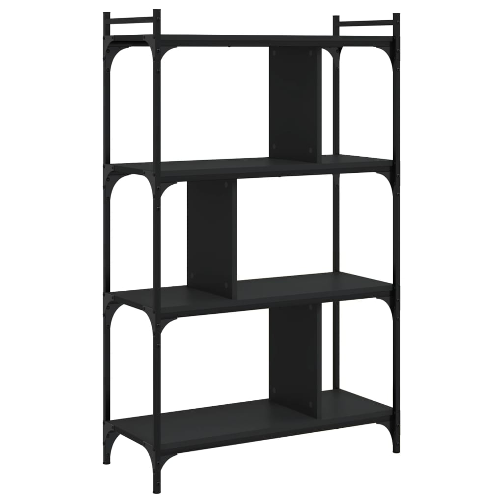Bücherregal 4 Böden Schwarz 76x32x123 cm Holzwerkstoff - Pazzar.ch