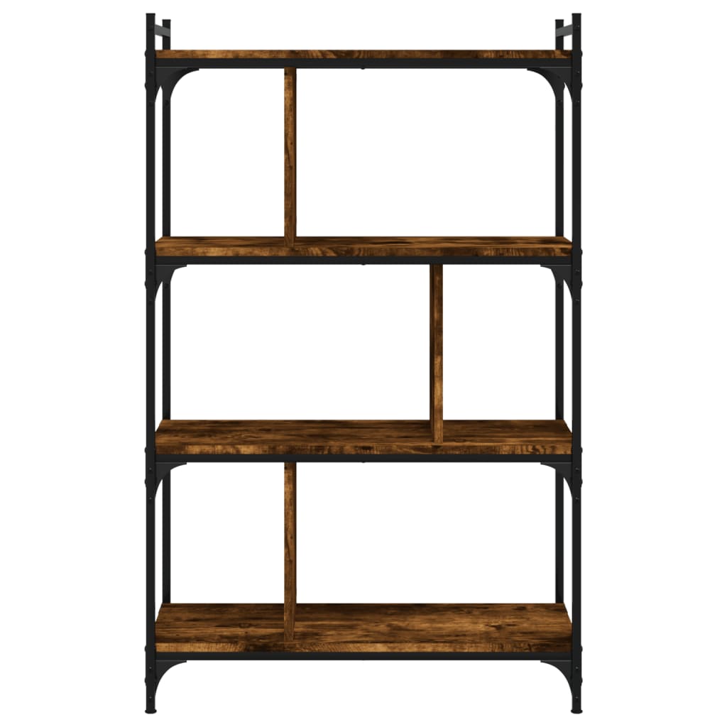 Bücherregal 4 Böden Räuchereiche 76x32x123 cm Holzwerkstoff - Pazzar.ch