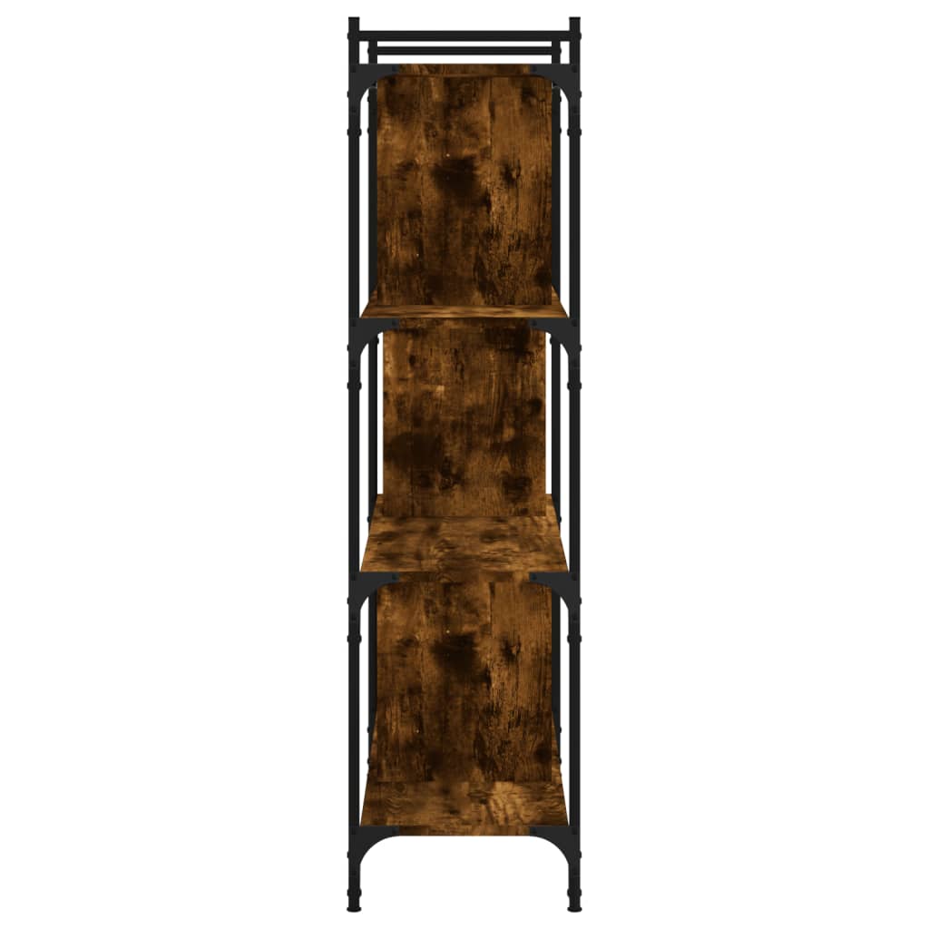 Bücherregal 4 Böden Räuchereiche 76x32x123 cm Holzwerkstoff - Pazzar.ch