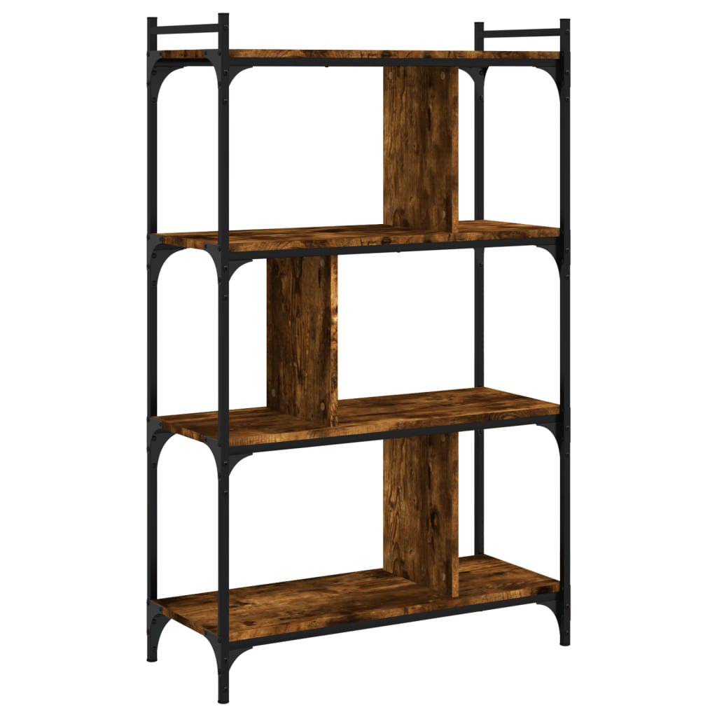 Bücherregal 4 Böden Räuchereiche 76x32x123 cm Holzwerkstoff - Pazzar.ch