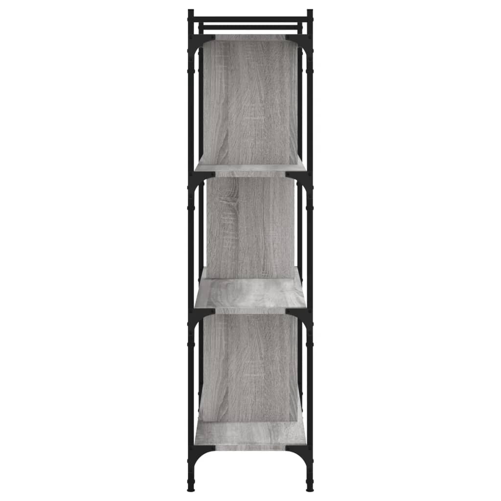 Bücherregal 4 Böden Grau Sonoma 76x32x123 cm Holzwerkstoff - Pazzar.ch
