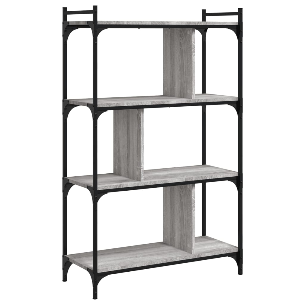 Bücherregal 4 Böden Grau Sonoma 76x32x123 cm Holzwerkstoff - Pazzar.ch