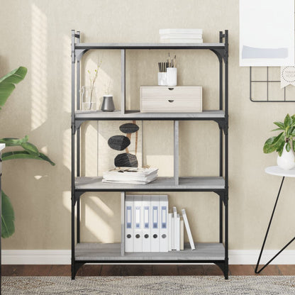 Bücherregal 4 Böden Grau Sonoma 76x32x123 cm Holzwerkstoff - Pazzar.ch