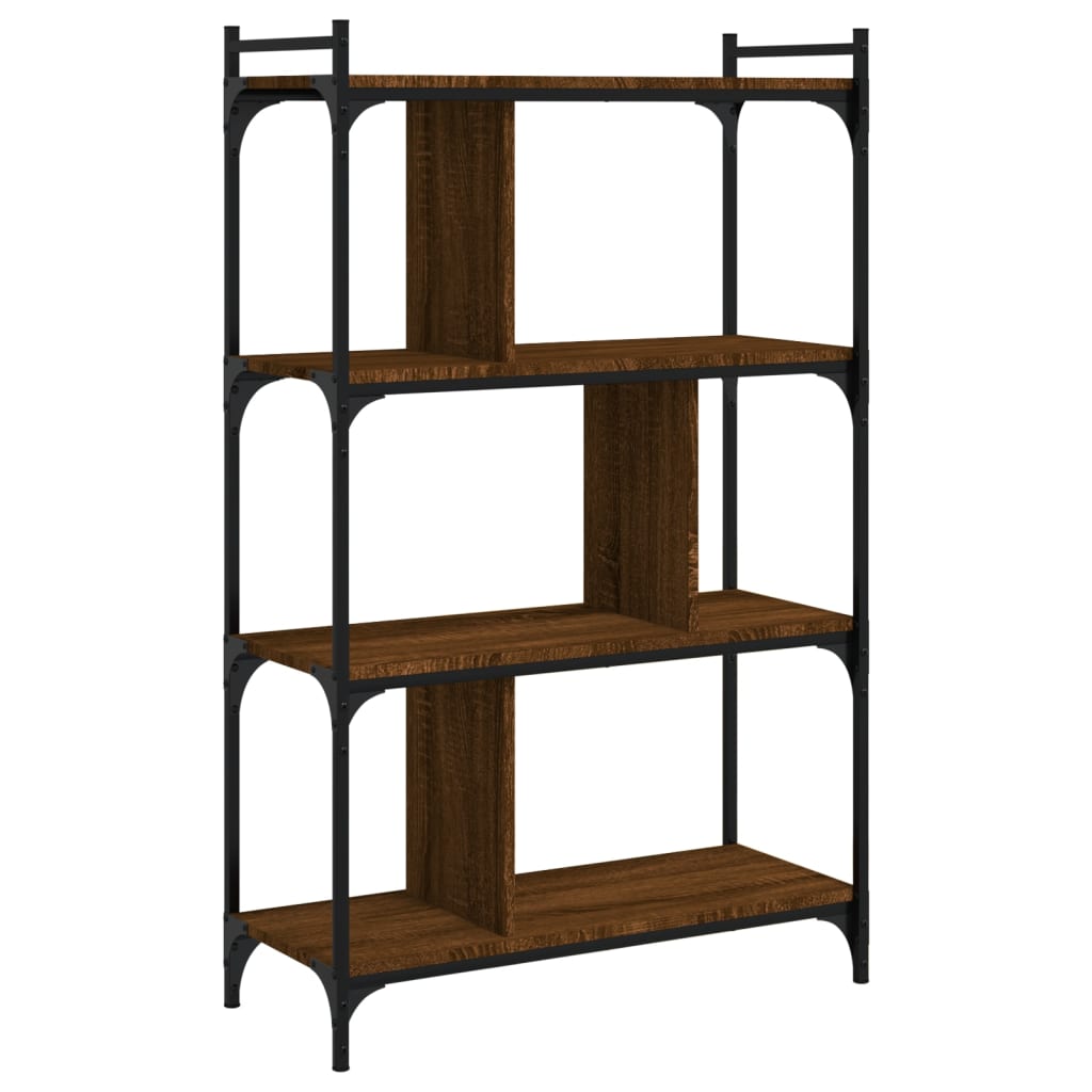 Bücherregal 4 Böden Braun Eiche-Optik 76x32x123cm Holzwerkstoff - Pazzar.ch