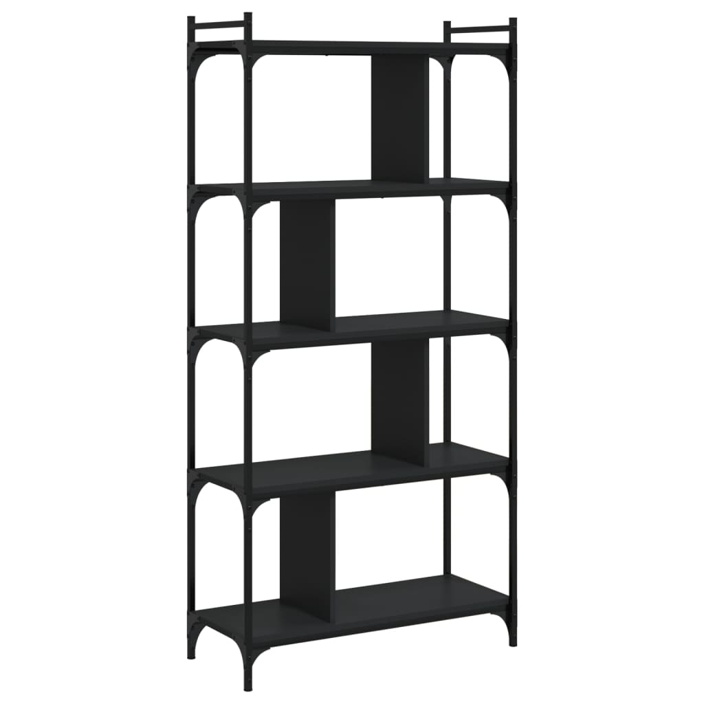 Bücherregal 5 Böden Schwarz 76x32x158 cm Holzwerkstoff - Pazzar.ch