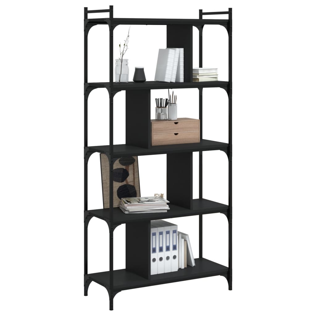 Bücherregal 5 Böden Schwarz 76x32x158 cm Holzwerkstoff - Pazzar.ch