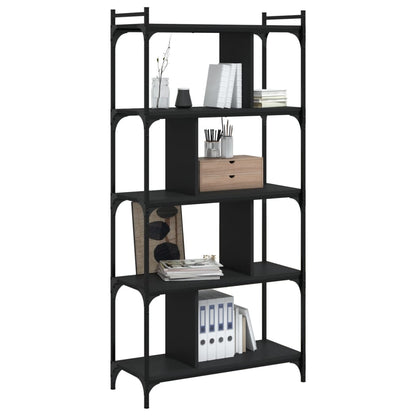 Bücherregal 5 Böden Schwarz 76x32x158 cm Holzwerkstoff - Pazzar.ch