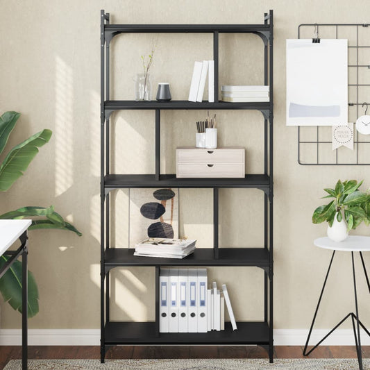 Bücherregal 5 Böden Schwarz 76x32x158 cm Holzwerkstoff - Pazzar.ch