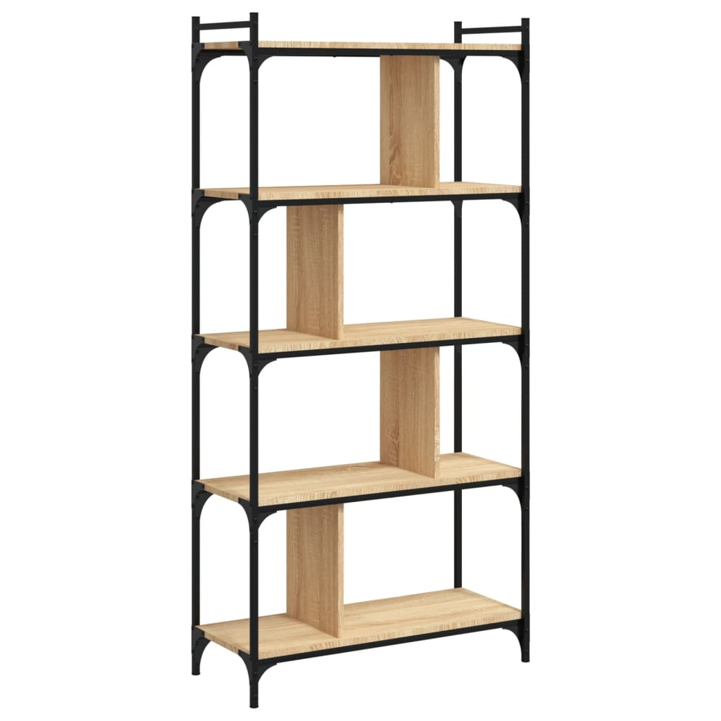 Bücherregal 5 Böden Sonoma-Eiche 76x32x158 cm Holzwerkstoff - Pazzar.ch
