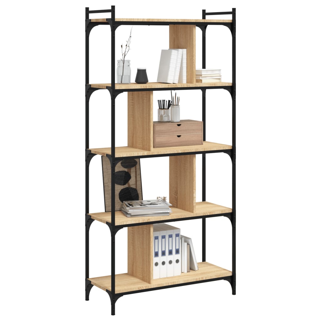 Bücherregal 5 Böden Sonoma-Eiche 76x32x158 cm Holzwerkstoff - Pazzar.ch