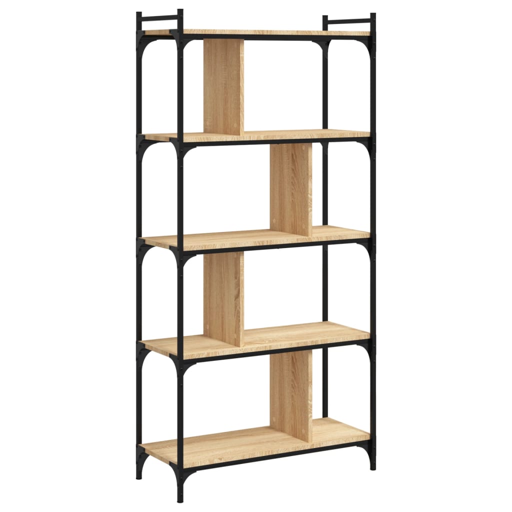 Bücherregal 5 Böden Sonoma-Eiche 76x32x158 cm Holzwerkstoff - Pazzar.ch