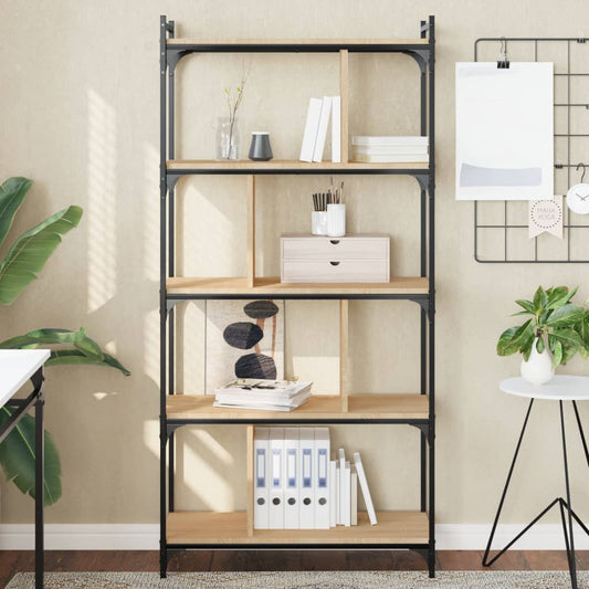 Bücherregal 5 Böden Sonoma-Eiche 76x32x158 cm Holzwerkstoff - Pazzar.ch