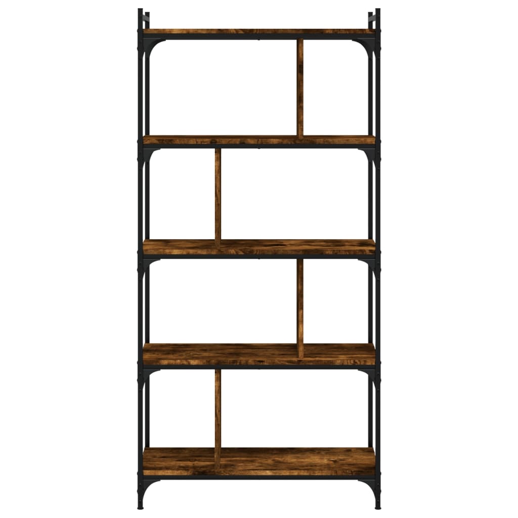 Bücherregal 5 Böden Räuchereiche 76x32x158 cm Holzwerkstoff - Pazzar.ch