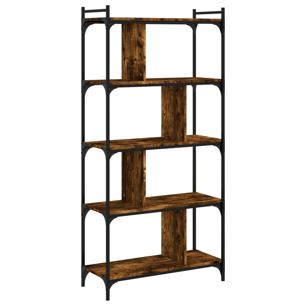Bücherregal 5 Böden Räuchereiche 76x32x158 cm Holzwerkstoff - Pazzar.ch