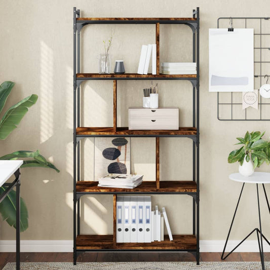 Bücherregal 5 Böden Räuchereiche 76x32x158 cm Holzwerkstoff - Pazzar.ch