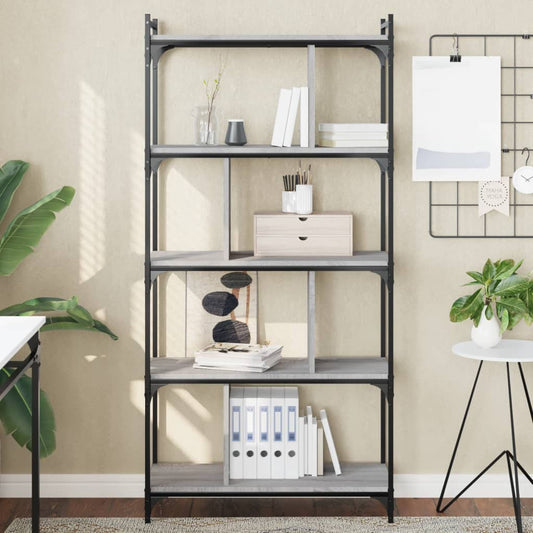 Bücherregal 5 Böden Grau Sonoma 76x32x158 cm Holzwerkstoff - Pazzar.ch