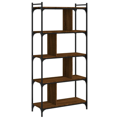 Bücherregal 5 Böden Braun Eiche-Optik 76x32x158cm Holzwerkstoff - Pazzar.ch