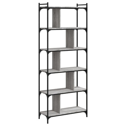 Bücherregal 6 Böden Grau Sonoma 76x32x192 cm Holzwerkstoff - Pazzar.ch