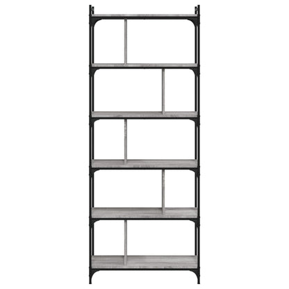 Bücherregal 6 Böden Grau Sonoma 76x32x192 cm Holzwerkstoff - Pazzar.ch