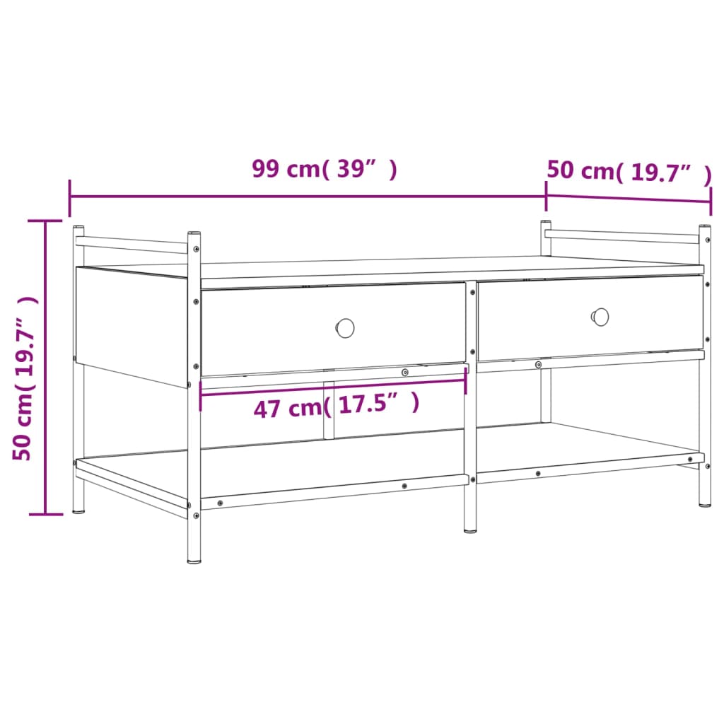 Couchtisch Schwarz 99x50x50 cm Holzwerkstoff - Pazzar.ch