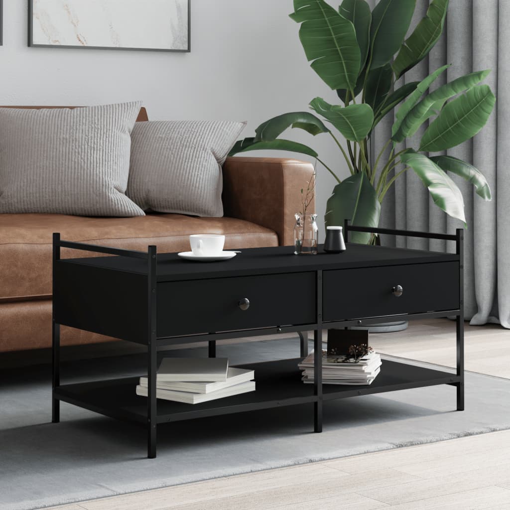 Couchtisch Schwarz 99x50x50 cm Holzwerkstoff - Pazzar.ch