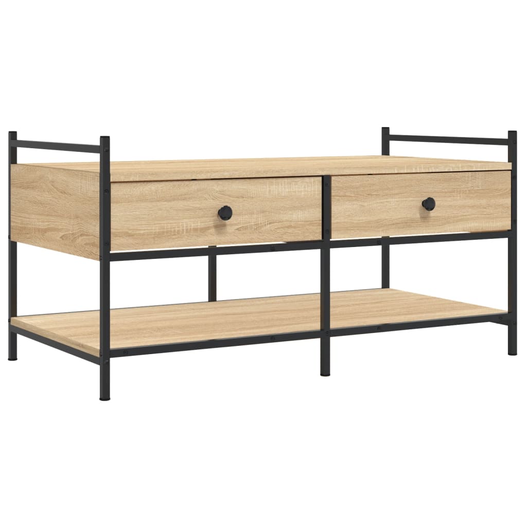 Couchtisch Sonoma-Eiche 99x50x50 cm Holzwerkstoff - Pazzar.ch