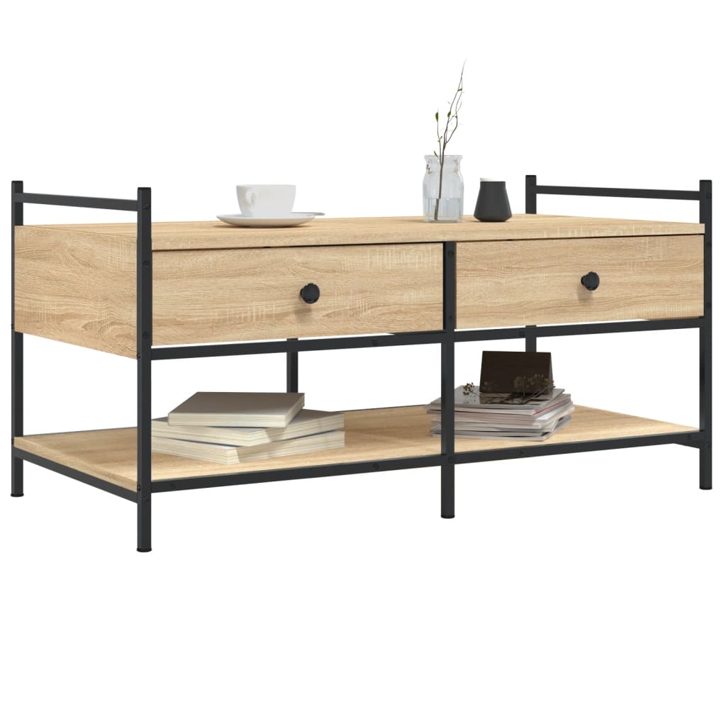 Couchtisch Sonoma-Eiche 99x50x50 cm Holzwerkstoff - Pazzar.ch