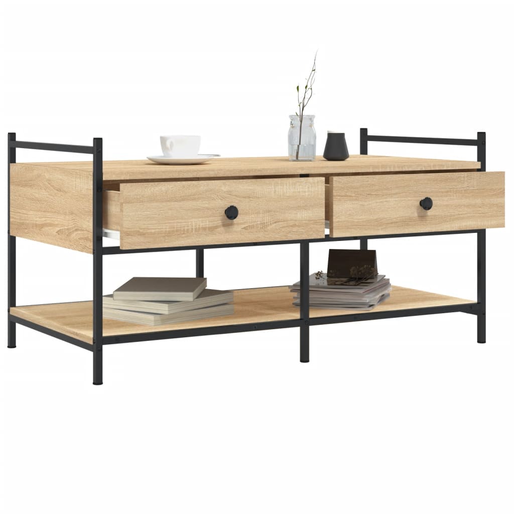 Couchtisch Sonoma-Eiche 99x50x50 cm Holzwerkstoff - Pazzar.ch