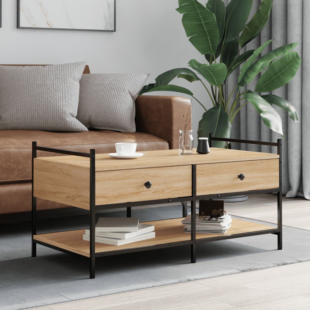 Couchtisch Sonoma-Eiche 99x50x50 cm Holzwerkstoff - Pazzar.ch