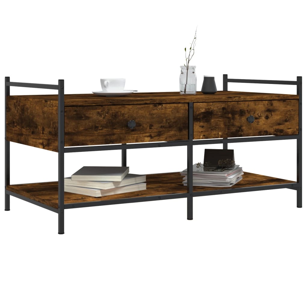 Couchtisch Räuchereiche 99x50x50 cm Holzwerkstoff - Pazzar.ch