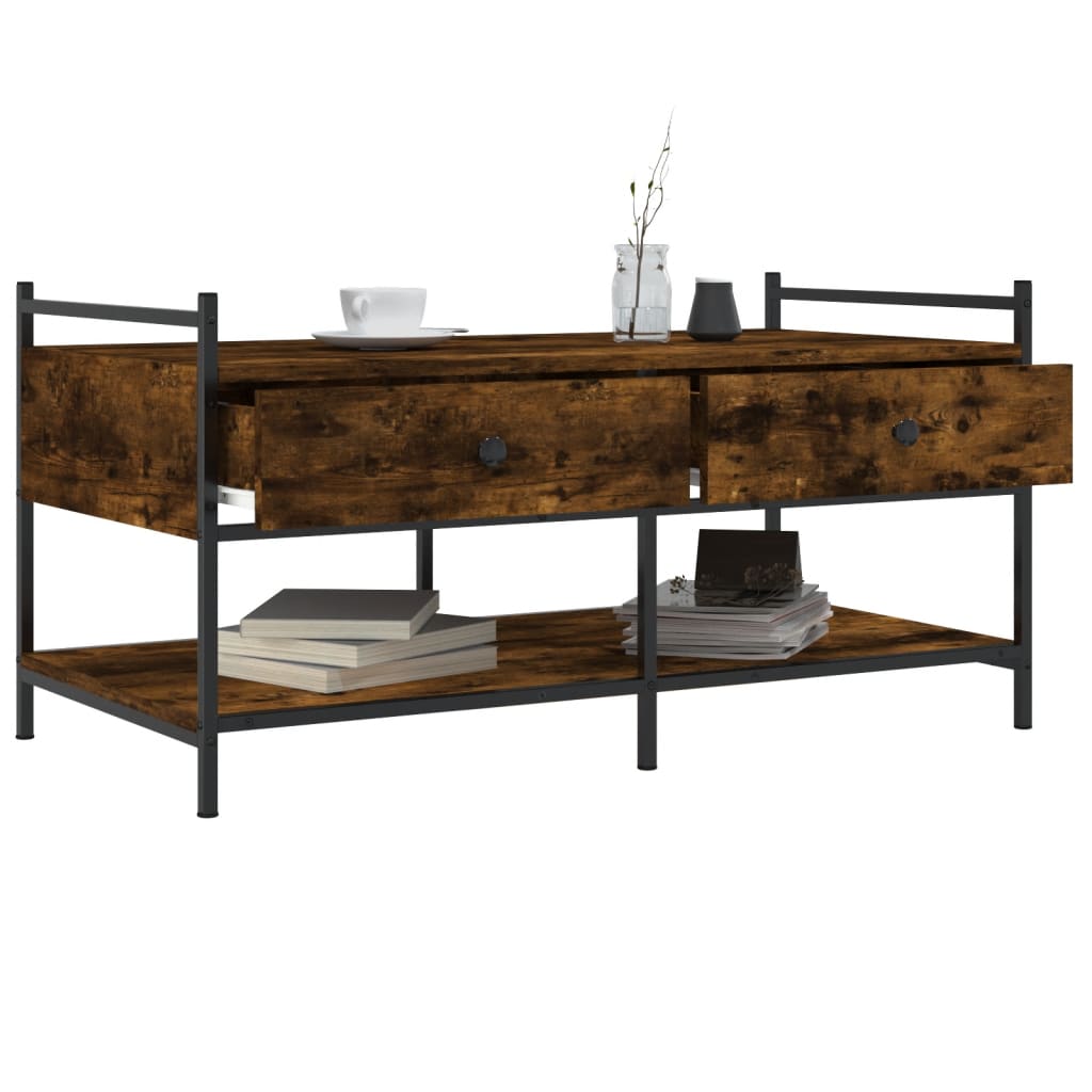 Couchtisch Räuchereiche 99x50x50 cm Holzwerkstoff - Pazzar.ch