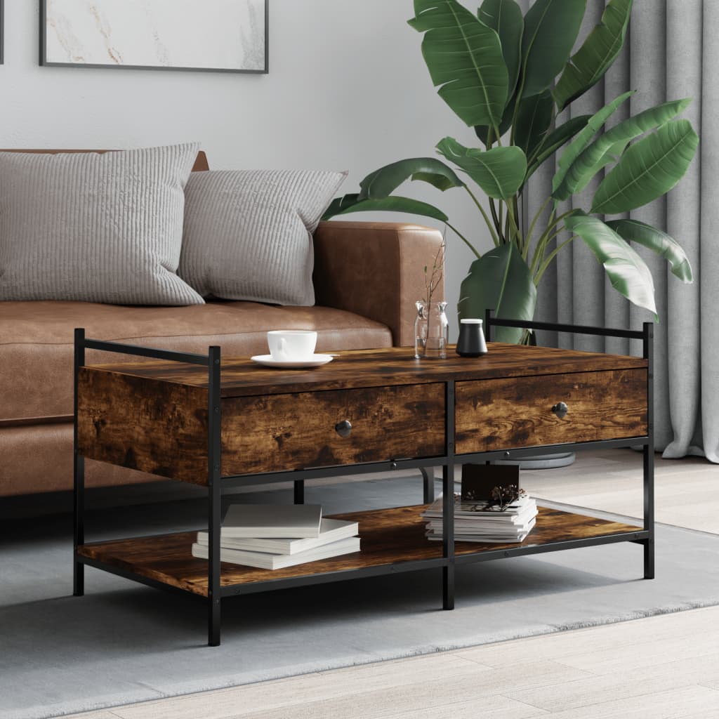 Couchtisch Räuchereiche 99x50x50 cm Holzwerkstoff - Pazzar.ch